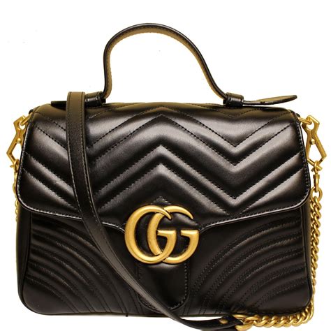 gucci gg marmont small top handle bag black|gucci marmont velvet handbag.